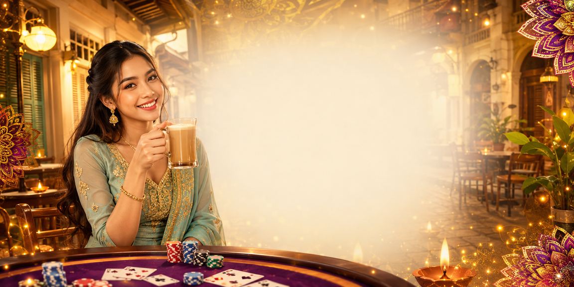 Suasana permainan kad poker bertema Melayu di Ipoh